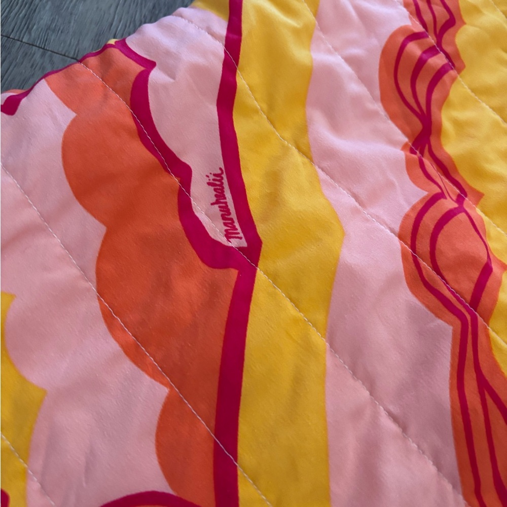 Vintage manuheaalii blanket Vibrant Pink and Orange Quilt